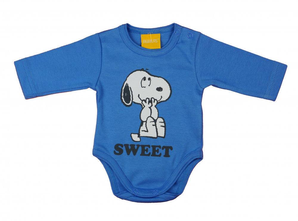 Hosszú ujjú baba body Snoopy mintával-0