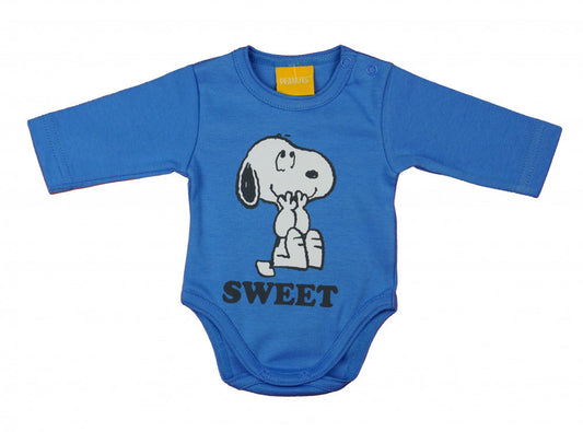 Hosszú ujjú baba body Snoopy mintával-0