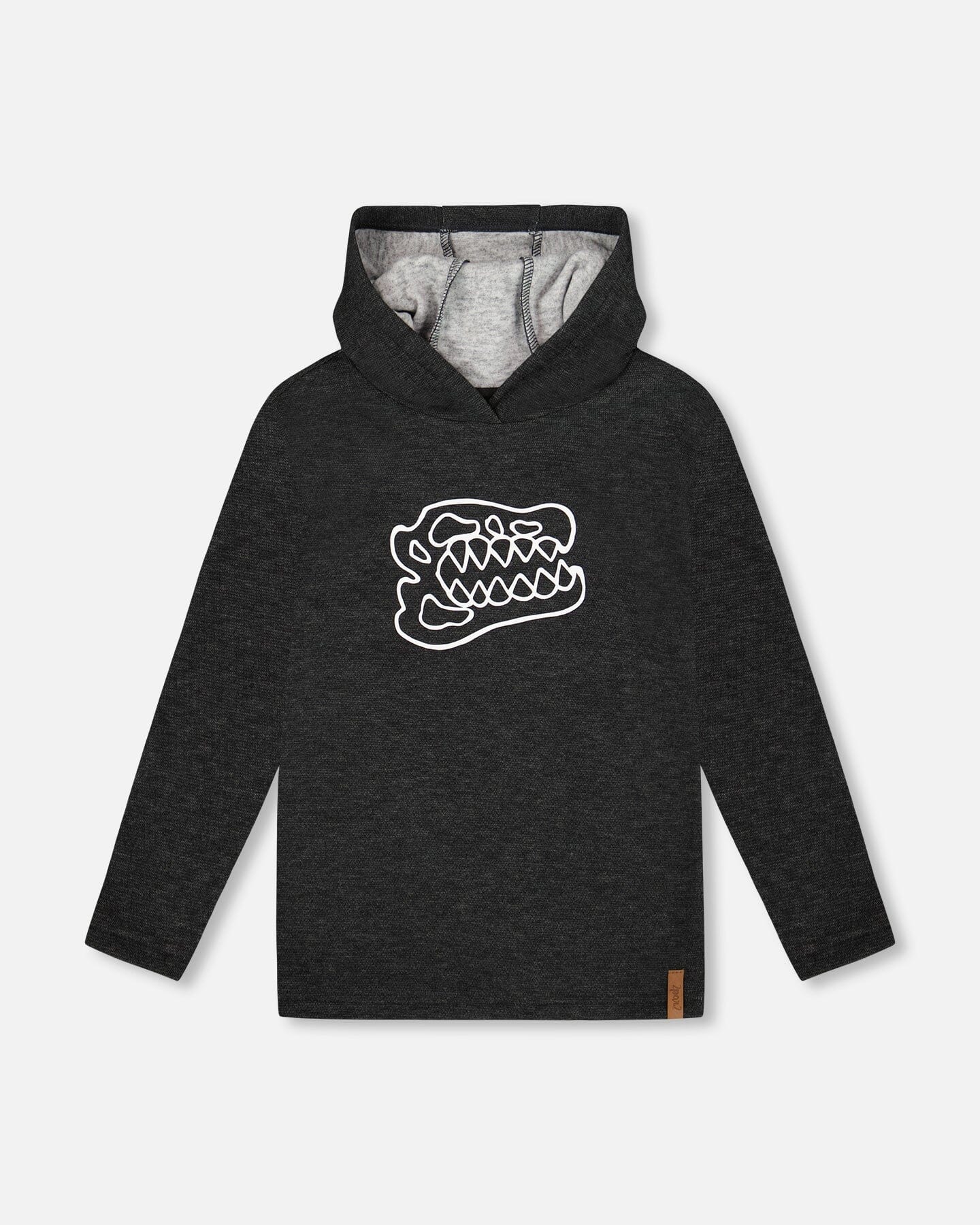 Long Sleeve Super Soft Brushed Jersey Hooded Tee Black-0