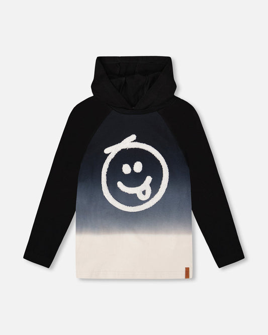 Organic Cotton Jersey Hooded Raglan Sleeve Tee Black-0